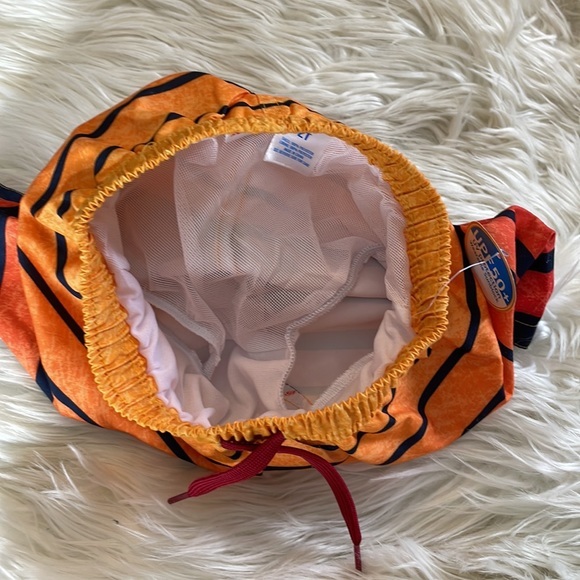 Kidgets orange yellow black striped boys swim trunks swimsuit board shorts SZ 2T - Picture 12 of 17